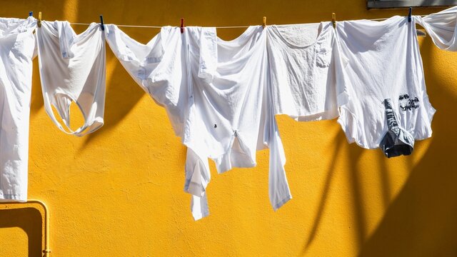 Clothes Drying On Clothesline