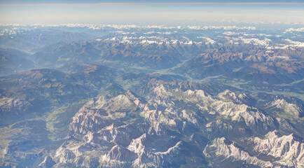 Fototapeta na wymiar Italian alps from above, HDR Image