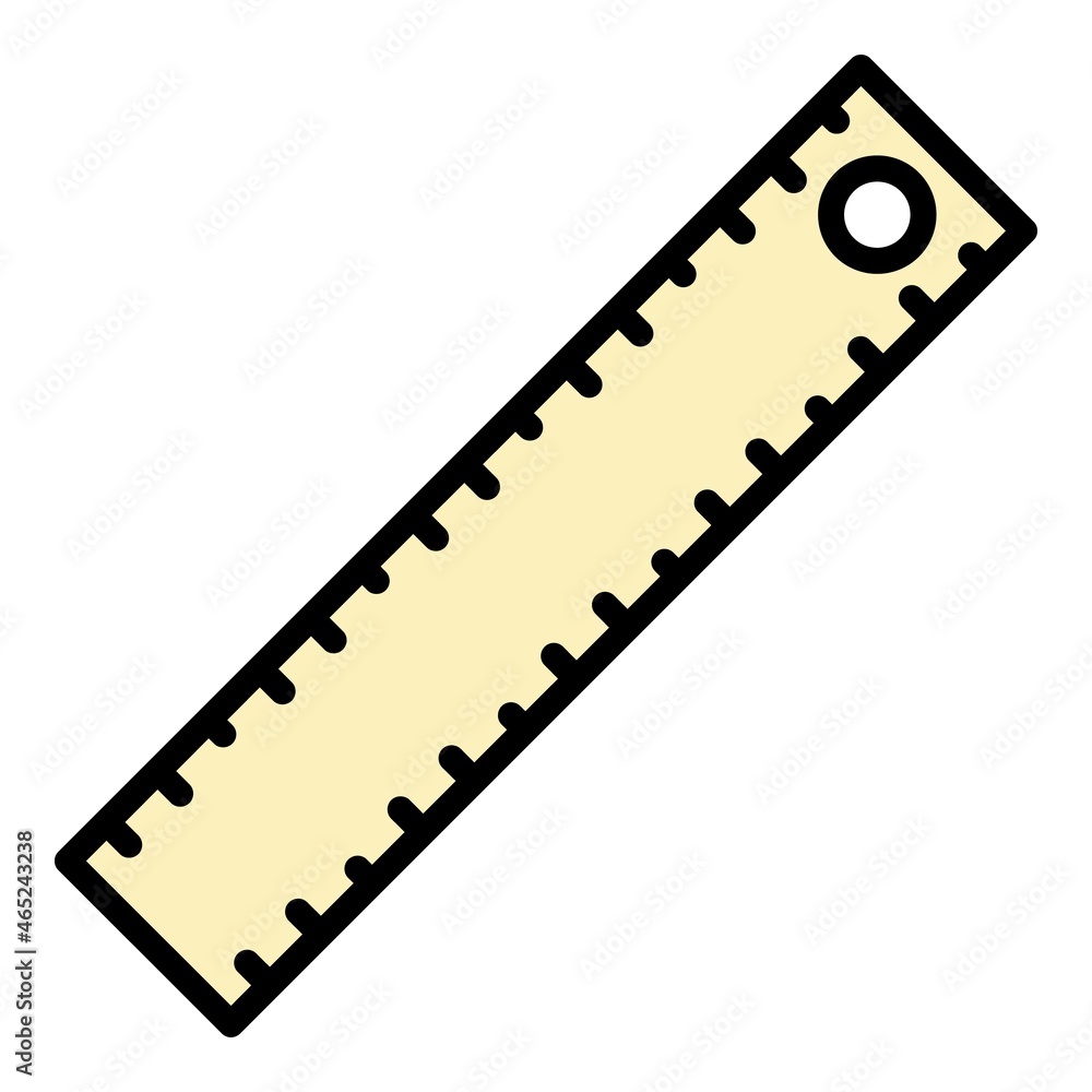 Poster ruler line icon. outline ruler line vector icon color flat isolated
