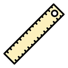 Ruler line icon. Outline ruler line vector icon color flat isolated