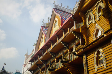 Beautiful old Russian architecture in the Izmailovsky Kremlin Moscow