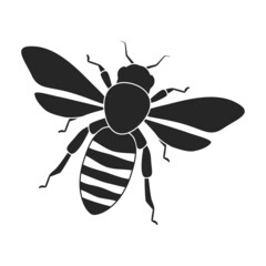 Honey bee vector black icon. Vector illustration animal of honeybee on white background. Isolated black illustration icon of honey bee.