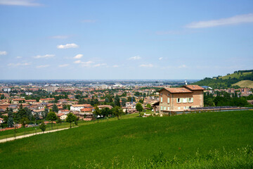 Fototapeta na wymiar Panoramic view of Sassuolo, Modena, Italy