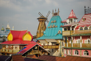 Beautiful old Russian architecture in the Izmailovsky Kremlin Moscow