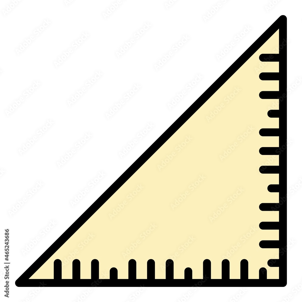Poster square ruler icon. outline square ruler vector icon color flat isolated