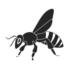 Honey bee vector black icon. Vector illustration animal of honeybee on white background. Isolated black illustration icon of honey bee.