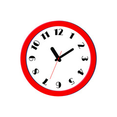red clock isolated on white background