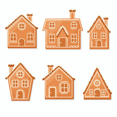 Christmas gingerbread houses. Vector illustration.