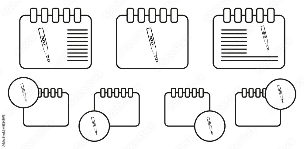 Poster thermometer concept line vector icon in calender set illustration for ui and ux, website or mobile a