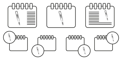 Thermometer concept line vector icon in calender set illustration for ui and ux, website or mobile application