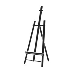 Easel vector black icon. Vector illustration easel on white background. Isolated black illustration icon of canvas on stand .
