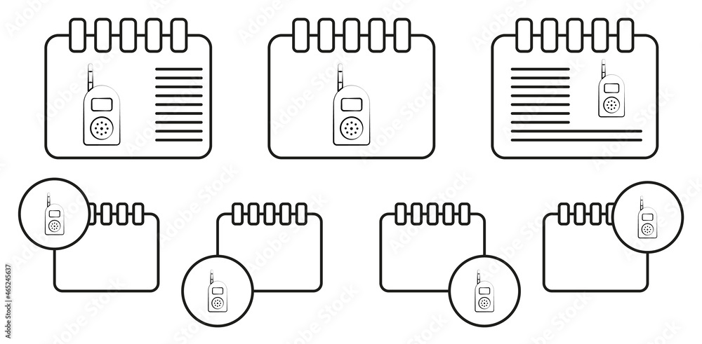 Poster baby radio concept line vector icon in calender set illustration for ui and ux, website or mobile ap