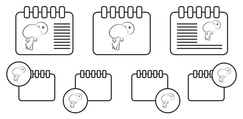 Clear baby gold concept line vector icon in calender set illustration for ui and ux, website or mobile application