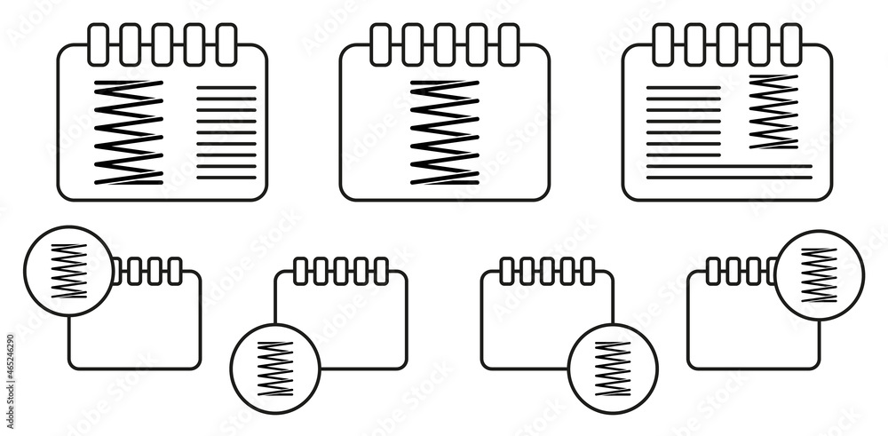 Poster metal spring vector icon in calender set illustration for ui and ux, website or mobile application