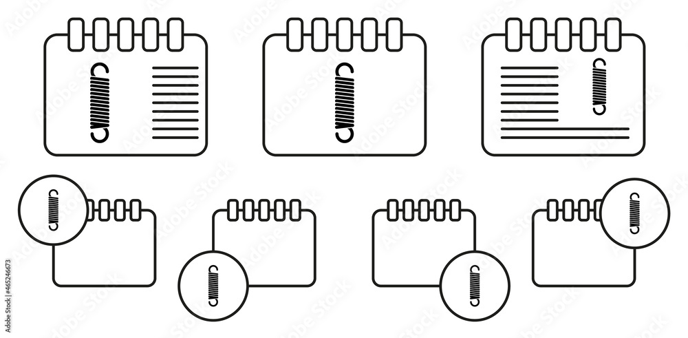 Poster metal spring vector icon in calender set illustration for ui and ux, website or mobile application