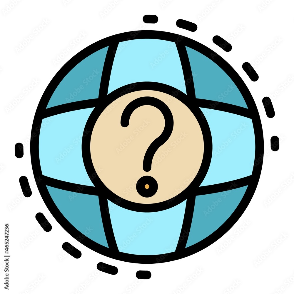 Poster global question headhunter icon. outline global question headhunter vector icon color flat isolated