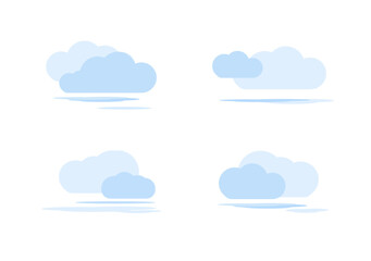 blue cloud vectors isolated on white background ep162