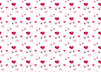 funny heart symbol seamless pattern vectors isolated on white background ep47