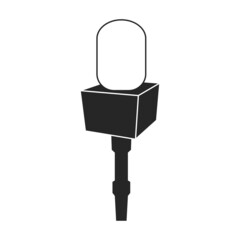 Mic vector icon.Black vector icon isolated on white background mic.