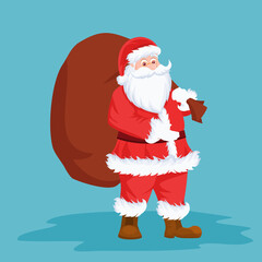 Santa claus with gift bag
