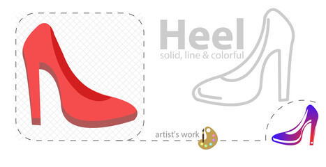 heel isolated illustration. heel flat icon on white background. heel clipart.