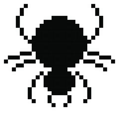 Obraz premium Spider icon pixel art. Draw a picture on a white background. Vector illustration. Happy Halloween.