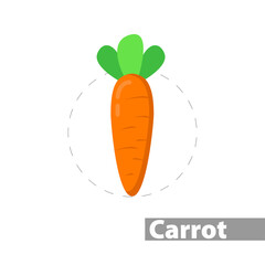 carrot isolated illustration on white background. carrot clipart. carrot flat icon.