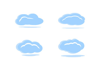 Fototapeta premium blue cloud vectors isolated on white background ep158