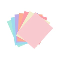 Origami colorful paper. Stack of colored paper. Vector illustration. Stack of Notepad. Top view paper.