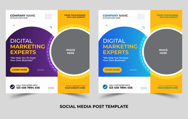 Digital business marketing social media post template