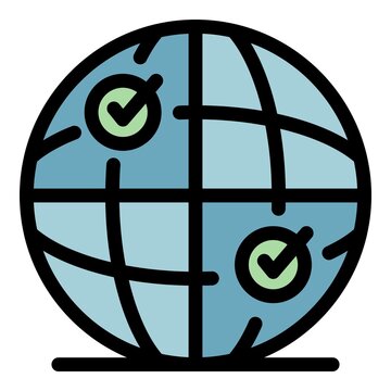 recommend clip art: Global recruiter icon. Outline global recruiter vector icon color flat isolated