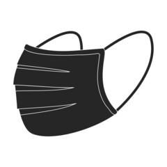 Mask medical vector black icon. Vector illustration protection face of doctor on white background. Isolated black illustration icon of mask medical .