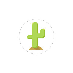 cactus isolated illustration. cactus flat icon on white background. cactus clipart.