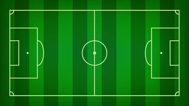 Full HD Top view of soccer pitch background transition animation loop
