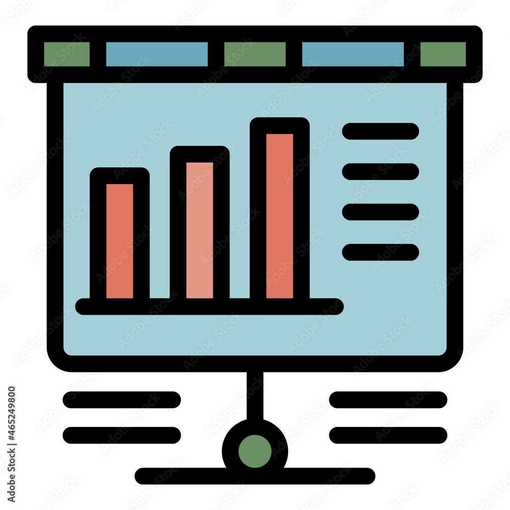 Aufkleber banner graph chart icon. outline banner graph chart vector icon color flat isolated