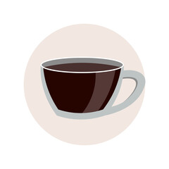 Coffee cup isolated illustration. cup flat icon on white background. cup clipart.