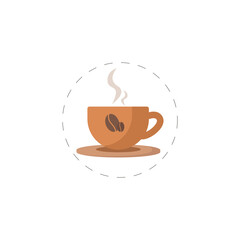 Coffee cup isolated illustration. cup flat icon on white background. cup clipart.