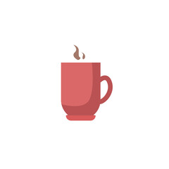 Coffee cup isolated illustration. cup flat icon on white background. cup clipart.