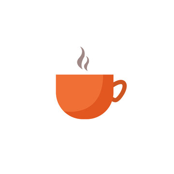 Coffee cup isolated illustration. cup flat icon on white background. cup clipart.
