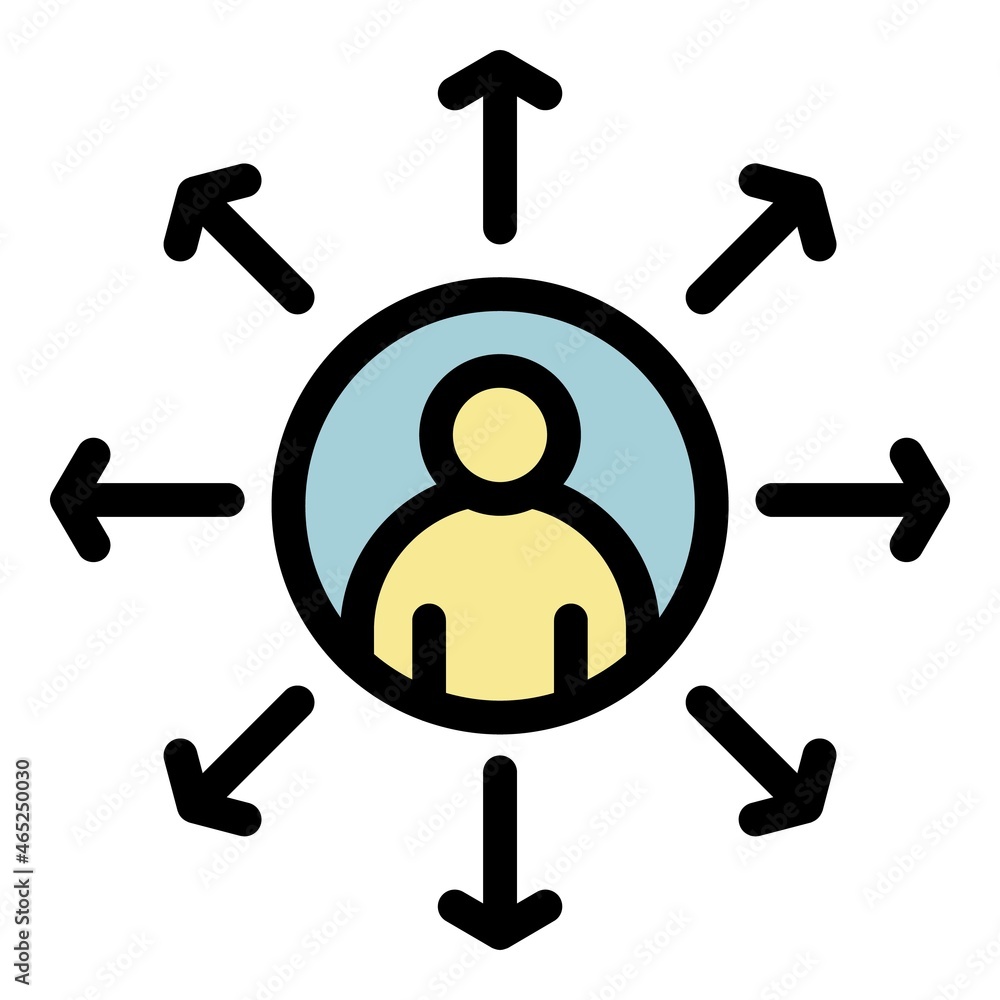 Aufkleber recruiter scheme icon. outline recruiter scheme vector icon color flat isolated