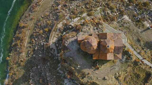 Ayrivank Monastery by Sevan Lake in Armenia, Aerial View