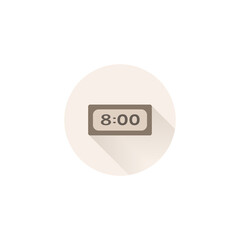 Digital clock isolated illustration on white background. Digital alarm clipart. Digital clock flat icon.
