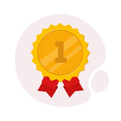 winner awards medal. first place isolated illustration on white background. medal clipart. winner awards flat icon.