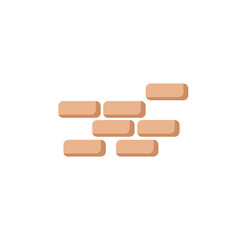 Brick wall isolated illustration. Brick wall flat icon on white background. Brick wall clipart.