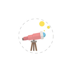 telescope isolated illustration on white background. telescope clipart. telescope flat icon.