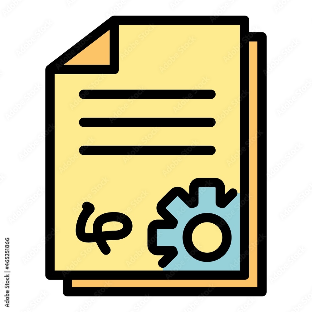 Poster contract with the support icon. outline contract with the support vector icon color flat isolated