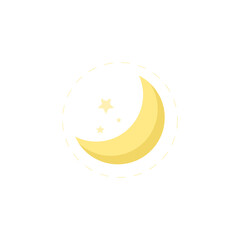 moon isolated illustration on white background. moon clipart. moon flat icon.