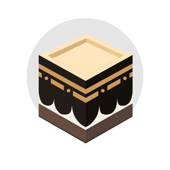kaaba isolated illustration. kaaba flat icon on white background. kaaba clipart.