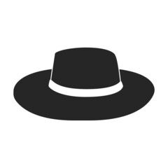 Summer hat vector black icon. Vector illustration sun cap on white background. Isolated black illustration icon of summer hat .
