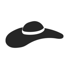 Summer hat vector black icon. Vector illustration sun cap on white background. Isolated black illustration icon of summer hat .
